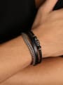 thumb Stainless steel Artificial Leather Weave Hip Hop Set Bangle 1