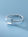 thumb 925 Sterling Silver Square Minimalist Free Size Ring 3