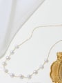 thumb Brass Freshwater Pearl Geometric Minimalist Beaded Necklace 2