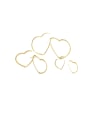 thumb Brass Cubic Zirconia Heart Minimalist Earring 0
