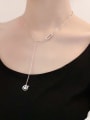 thumb 925 Sterling Silver Tassel Vintage Hollow Geometric Lariat Necklace 1