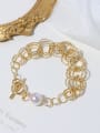 thumb Brass Freshwater Pearl Asymmetry Geometric Vintage Necklace 3