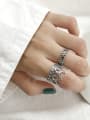 thumb 925 Sterling Silver Crown Vintage Free Size Band Ring 1