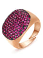 thumb Copper Rhinestone Geometric Minimalist  Free Size Band Ring 0