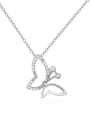 thumb 925 Sterling Silver Cubic Zirconia Butterfly Minimalist Necklace 0