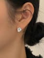 thumb 925 Sterling Silver Irregular Vintage Stud Earring 2