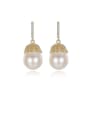 thumb 925 Sterling Silver Water Drop  Freshwater Pearl Trend  Lace design Drop Earring 0