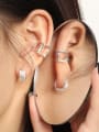 thumb 925 Sterling Silver Hollow Geometric Minimalist Single Earring 1