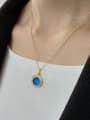 thumb 925 Sterling Silver Blue Crystal Necklace 1