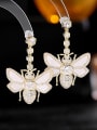 thumb Brass Cubic Zirconia Enamel Butterfly Luxury Drop Earring 4