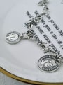thumb Vintage Sterling Silver With Simple Retro Hollow Chain Round Pendant Bracelets 3