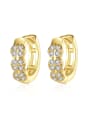 thumb Brass Cubic Zirconia Geometric Luxury Huggie Earring 0