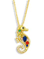 thumb Brass Cubic Zirconia Horse Trend Necklace 1