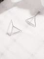 thumb 925 Sterling Silver Hollow Triangle Minimalist Stud Earring 3