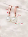thumb Titanium Imitation Pearl White Round Minimalist Drop Earring 2