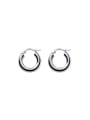 thumb 925 Sterling Silver Round Minimalist Huggie Earring 4