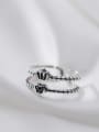 thumb 925 Sterling Silver Heart Vintage Free Size Stackable Ring 1