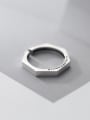 thumb 925 Sterling Silver Geometric Minimalist Band Ring 2