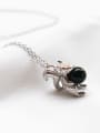 thumb 925 Sterling Silver Agate Black Retro squirrel Necklace 0