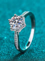 thumb Sterling Silver Moissanite Geometry Dainty Solitaire Engagement Rings 0