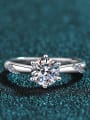 thumb Sterling Silver Moissanite  Dainty Round Solitaire Engagement Rings 2