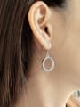 thumb 925 Sterling Silver Hollow Round Minimalist Hook Earring 1