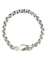 thumb Vintage Sterling Silver With Antique Silver Plated Simplistic Chain Bracelets 2