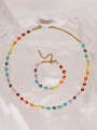 thumb Bohemia Flower Miyuki Millet Bead Multi Color Bracelet and Necklace Set 0