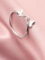 thumb 925 Sterling Silver  Smooth  Butterfly Minimalist Band Ring 2