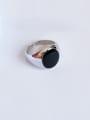 thumb 925 Sterling Silver Enamel Minimalist Round Free Size  Ring 0