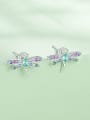 thumb 925 Sterling Silver Cubic Zirconia Dragonfly Cute Stud Earring 3