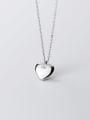 thumb 925 Sterling Silver  Minimalist  Smooth Heart Pendant Necklace 2