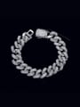thumb Brass Cubic Zirconia Geometric Luxury Link Bracelet 0