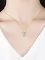 thumb Copper Cubic Zirconia Water Drop Dainty Necklace 1