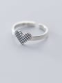 thumb 925 sterling silver vintage  heart  free size  ring 0