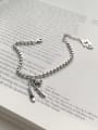 thumb 925 Sterling Silver Cubic Zirconia Feather Artisan Link Bracelet 1