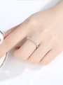 thumb 925 Sterling Silver Cubic Zirconia White Geometric Minimalist Band Ring 1