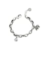 thumb Vintage Sterling Silver With Simple Retro Hollow Chain Smiley Bracelets 0
