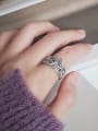 thumb Vintage Sterling Silver With Platinum Plated Fashion Irregular Free Size Rings 1