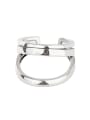 thumb 925 Sterling Silver Geometric Retro double line Stackable Ring 0