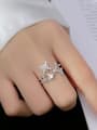 thumb 925 Sterling Silver Cubic Zirconia Pentagram Dainty Band Ring 2