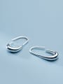 thumb 925 Sterling Silver Simple glossy oval Earring 0