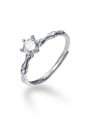thumb 925 Sterling Silver Cubic Zirconia  Round Minimalist Free Size Ring 0