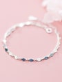 thumb 925 Sterling Silver Minimalist Fashion disc double layer bracelet 1