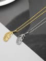thumb 925 Sterling Silver Cubic Zirconia Feather Minimalist Necklace 1