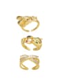 thumb Brass Cubic Zirconia Leopard Vintage Band Ring 0