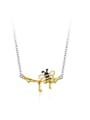 thumb 925 Sterling Silver Enamel Bee Dainty Necklace 1