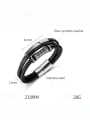 thumb Stainless steel Artificial Leather Geometric Hip Hop Set Bangle 4