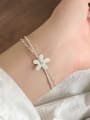 thumb 925 Sterling Silver Flower Minimalist Strand Bracelet 1