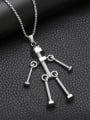 thumb Stainless steel Alloy Pendant Robot Hip Hop Long Strand Necklace 1